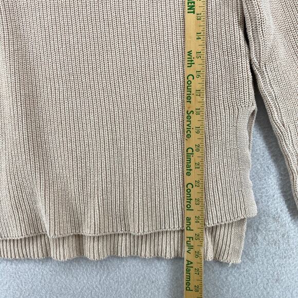 PACT Sweater Womens XS Organic Cotton Ribbed Funnel Neck Pullover Beige - Picture 12 of 13